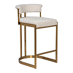 Стул барный букле бежевый с каркасом цвета матовое золото Tactility варинант исполнения - 2 | Loft Concept в Саратове