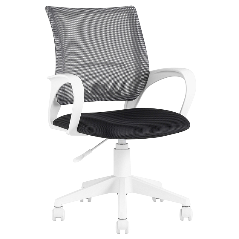 Офисное кресло с основанием из белого пластика Desk chairs Black Черный Белый Офисное кресло с основанием из белого пластика Desk chairs Black Черный Белый в Саратове | Loft Concept