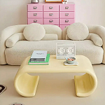 Дизайнерский журнальный стол жёлтый округлой формы Bonyn варинант исполнения - 2 | Loft Concept в Саратове