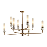 Люстра на штанге с 8-ю цилиндрическими матовыми плафонами и шарами из камня Orb Essence варинант исполнения - 1 | Loft Concept в Саратове