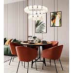 Многоярусная кольцевая люстра с плафонами шары Rings Suspension Light Chandelier варинант исполнения - 3 | Loft Concept в Саратове