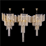 Люстра большая из золотистых металлических цепочек Atlantis Chain варинант исполнения - 1 | Loft Concept в Саратове