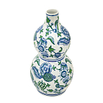 Ваза фигурная с сине-зелеными узорами распустившихся цветов Blossoming Spring варинант исполнения - 2 | Loft Concept в Саратове