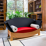 Дизайнерский диван с двумя подушками-валиками Poltronova Mitzi Sofa варинант исполнения - 7 | Loft Concept в Саратове