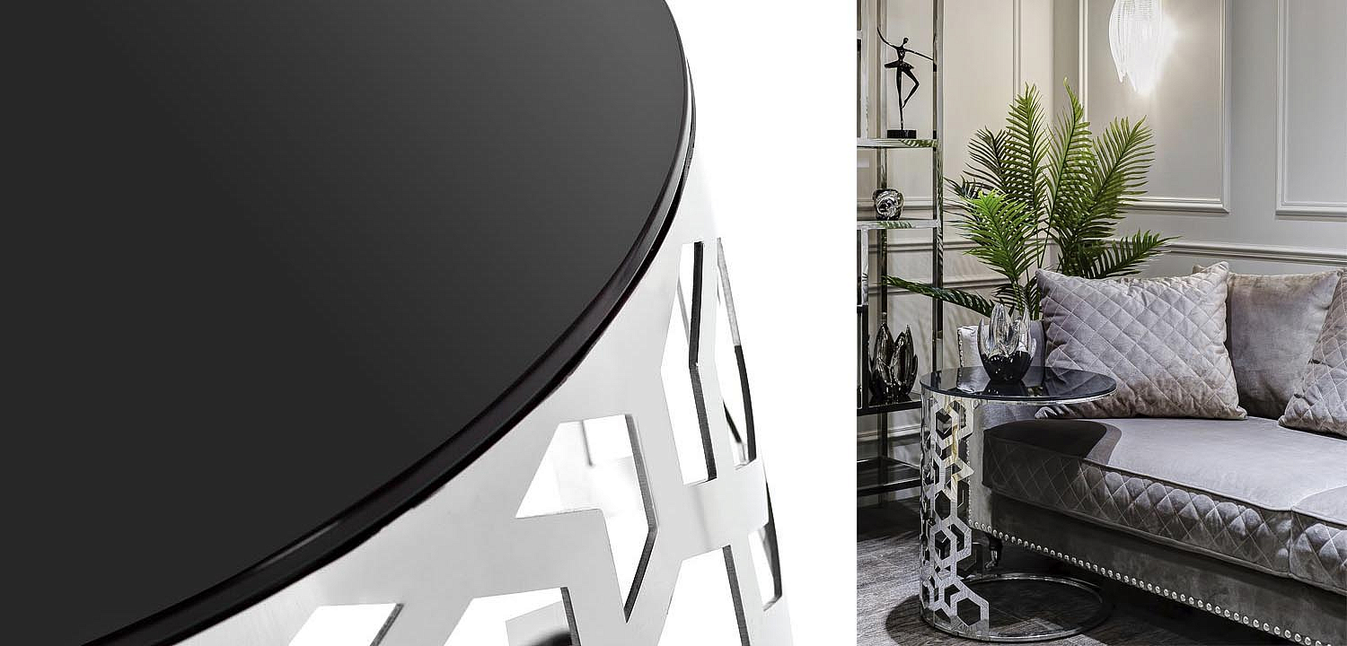 Приставной стол Yen Geometry Side Table silver 60 Приставной стол Yen Geometry Side Table silver 60 - Loft-Concept в Саратове