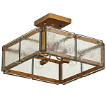 Потолочный светильник квадратный из толстого литого стекла Cast Glass варинант исполнения - 5 | Loft Concept в Саратове