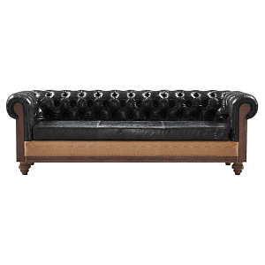 Диван Deconstructed Chesterfield Sofa triple Black leather