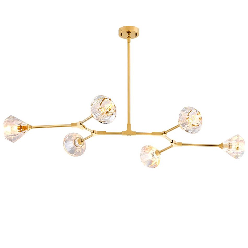 Люстра Chandelier Salasco Gold Золотой Прозрачный (Transparent) в Саратове | Loft Concept 