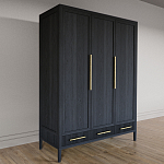 Большой Шкаф Primo Черный дуб с 3 дверьми и 3 выдвижными ящиками варинант исполнения - 4 | Loft Concept в Саратове