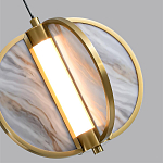 Подвесной светильник с круглым плафоном из искусственного алебастра в бронзовой оправе Marbella варинант исполнения - 5 | Loft Concept в Саратове