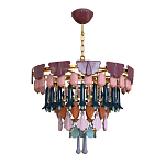 Люстра круглая с декором из разноцветных элементов в виде листьев Changing Seasons варинант исполнения - 9 | Loft Concept в Саратове