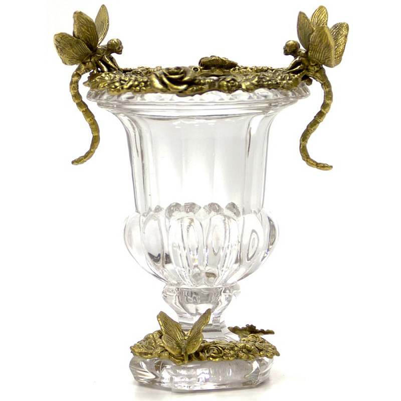 Ваза Transparent Vase with Bronze Dragonflies and Butterfly Прозрачный (Transparent) Бронза Ваза Transparent Vase with Bronze Dragonflies and Butterfly Прозрачный (Transparent) Бронза в Саратове | Loft Concept