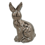 Статуэтка заяц из текстурированной терракоты и покрытый глянцевой краской под бронзу Rabbit Charm  варинант исполнения - 2 | Loft Concept в Саратове