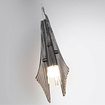 Подвесной светильник с черной металлической основой и рельефным плафоном Glass Pod варинант исполнения - 6 | Loft Concept в Саратове