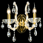 Бра с двумя лампами и крупными хрустальными подвесками на золотом основании Crystal lamps варинант исполнения - 2 | Loft Concept в Саратове