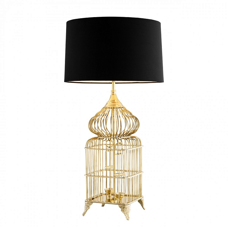 Настольная лампа Eichholtz Table Lamp La Cage Brass Латунь Черный в Саратове | Loft Concept 