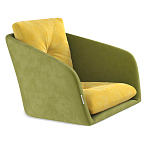 Стул с мягкой обивкой из велюра и подъемно-поворотным механизмом на колесиках Mason Green and Yellow варинант исполнения - 2 | Loft Concept в Саратове