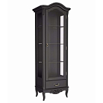 Витрина черная однодверная из массива бука с 4-мя полками и ящиком Black Provence варинант исполнения - 2 | Loft Concept в Саратове