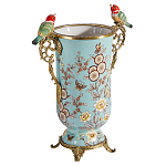 Ваза с двумя птичками из фарфора с бронзовыми элементами Garden of Eden варинант исполнения - 2 | Loft Concept в Саратове