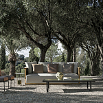 Дизайнерский уличный диван из массива дерева с плетеной спинкой PALINFRASCA Sofa варинант исполнения - 17 | Loft Concept в Саратове