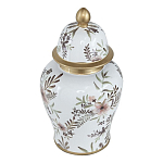 Ваза с нежным цветочным узором в пастельных тонах и крышкой с золотым акцентом Chinoiserie Ceramics варинант исполнения - 1 | Loft Concept в Саратове