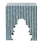 Приставной столик с инкрустацией раковинами устриц Bone Inlay варинант исполнения - 5 | Loft Concept в Саратове