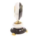 Часы настольные бронзовые из натуральных камней Мрамор и Змеевик Stone Clock варинант исполнения - 3 | Loft Concept в Саратове