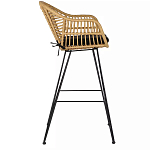 Стул барный с ротанговым плетением Half Bar Chair with Wicker с подлокотниками варинант исполнения - 3 | Loft Concept в Саратове