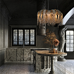 Люстра круглая подвесная с металлическими дугами и длинными цепочками 80 см Atlantis Chain варинант исполнения - 9 | Loft Concept в Саратове