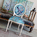 Стул из массива бука с изображением птиц и цветов Turquoise Beige Chinoiserie Garden Chair варинант исполнения - 6 | Loft Concept в Саратове