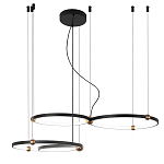 Люстра подвесная светодиодная с 4-мя кольцами черный металл Ring Horizontal варинант исполнения - 2 | Loft Concept в Саратове