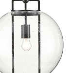 Подвесной светильник в форме шара из прозрачного стекла на линейном черном каркасе  Glass Ball with Seeds варинант исполнения - 1 | Loft Concept в Саратове