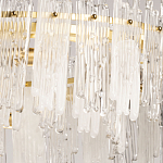 Люстра круглая с прозрачными стержнями разной длины Textured Glass Chandelier варинант исполнения - 4 | Loft Concept в Саратове