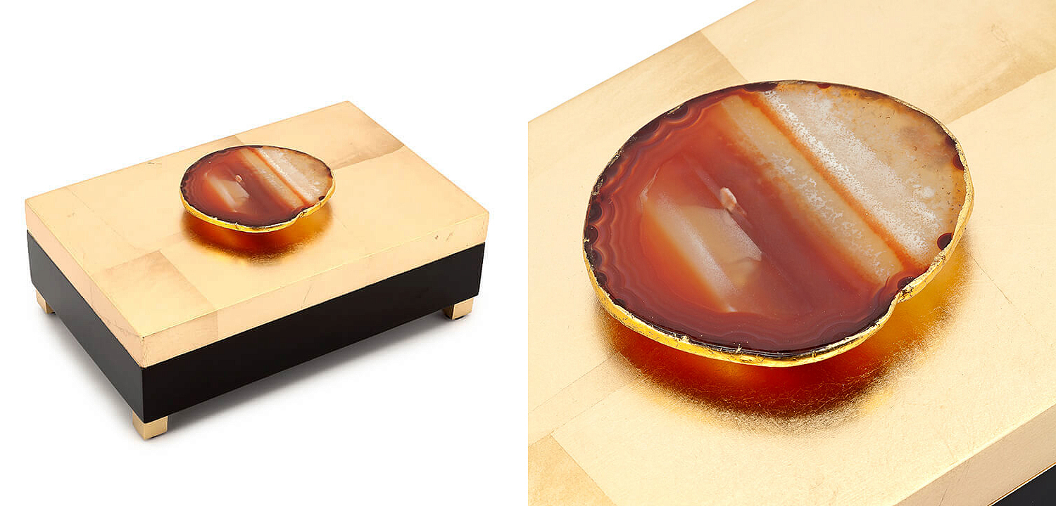 Шкатулка BOX KRIZIA gold with agate Шкатулка BOX KRIZIA gold with agate - Loft-Concept в Саратове
