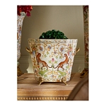 Кашпо с растительным и животным орнаментом на бронзовых ножках Turquoise Blooming Garden варинант исполнения - 4 | Loft Concept в Саратове