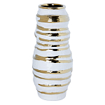Ваза белая с рельефной поверхностью и золотыми полосами Vase Beehive варинант исполнения - 2 | Loft Concept в Саратове