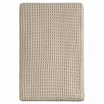 Плед из шерсти бежевого цвета с бахромой Waffle Comfort варинант исполнения - 1 | Loft Concept в Саратове