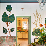 Обои с вышивкой ручной работы Mughal Trees Original colourway on linen варинант исполнения - 7 | Loft Concept в Саратове