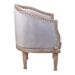 Кресло низкое с мягкой обивкой из велюра на 4-х деревянных ножках Emile Armchair grey варинант исполнения - 2 | Loft Concept в Саратове