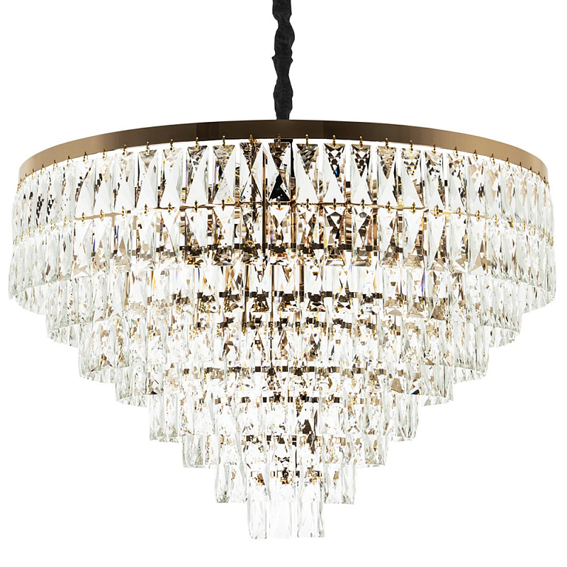 Люстра с прямоугольными хрустальными подвесками Lunet Crystal Rectangulars Chandelier 18 Золотой Прозрачное Стекло Люстра с прямоугольными хрустальными подвесками Lunet Crystal Rectangulars Chandelier 18 Золотой Прозрачное Стекло в Саратове | Loft Concept