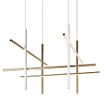 Люстра с 8-ю пересекающимися цилиндрическими плафонами на тонких тросах Trumpet tube варинант исполнения - 1 | Loft Concept в Саратове
