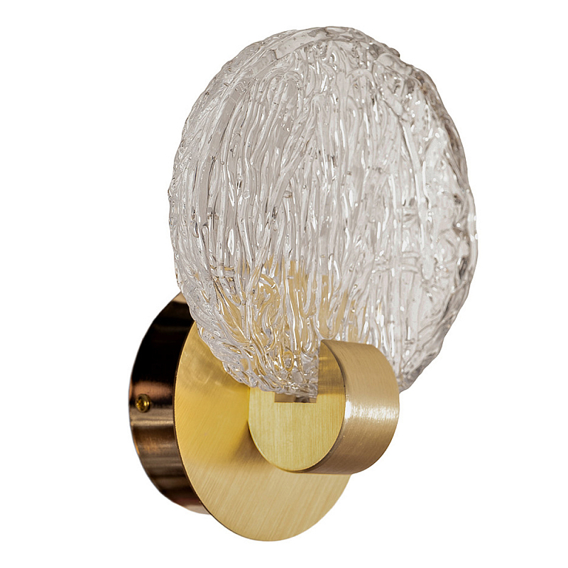 Бра из фактурного стекла на золотом основании Fluted Elegant Sconce Золотой Прозрачное Стекло Бра из фактурного стекла на золотом основании Fluted Elegant Sconce Золотой Прозрачное Стекло в Саратове | Loft Concept