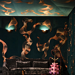 Обои с вышивкой ручной работы Plume Original colourway on velvet варинант исполнения - 2 | Loft Concept в Саратове