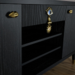 Комод-буфет Elsa Dreams Black с открытыми полками   варинант исполнения - 4 | Loft Concept в Саратове