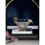 Чаша из прозрачного стекла на бронзовых ножках с фигурками попугаев Eden Garden варинант исполнения - 2 | Loft Concept в Саратове