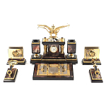 Настольный письменный набор из яшмы и долерита с декором Двуглавый орел Manager Organizer варинант исполнения - 1 | Loft Concept в Саратове