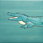 Плитка с узором Крокодил байдарочник варинант исполнения - 3 | Loft Concept в Саратове