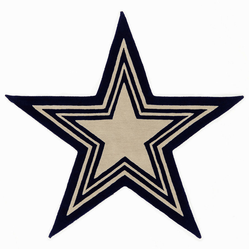 Дизайнерский ковер в виде звезды Poltronova Tappeto Stellina Navy Blue Grey Rug Темно-синий Бежево-серый Дизайнерский ковер в виде звезды Poltronova Tappeto Stellina Navy Blue Grey Rug Темно-синий Бежево-серый в Саратове | Loft Concept