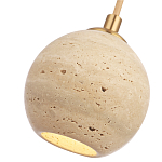 Подвесной светильник с шарообразным плафоном из травертина Shaw Marble Lighting варинант исполнения - 3 | Loft Concept в Саратове