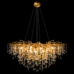 Люстра подвесная с прозрачными стеклянными подвесками в форме капель Диаметр 100 см Droplet Chandelier варинант исполнения - 3 | Loft Concept в Саратове